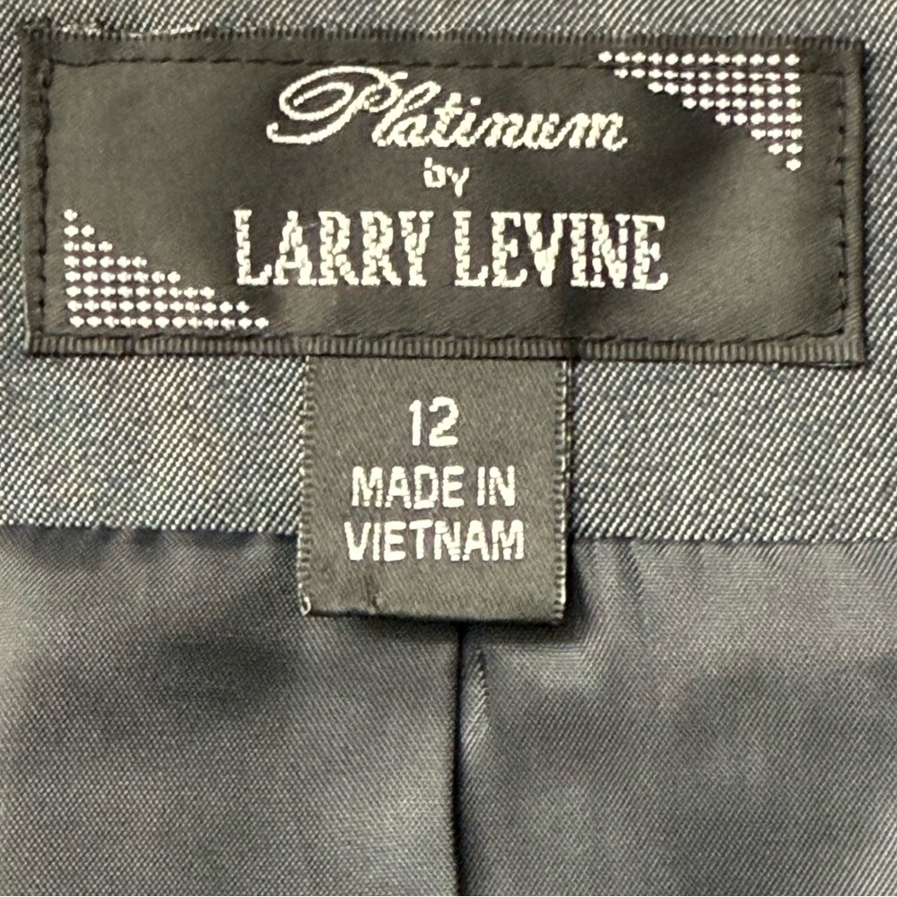 Platinum by Larry Levine Women's Front Snap/Tie Long Sleeve Blazer, Gray, Sz 12 - Picture 3 of 8